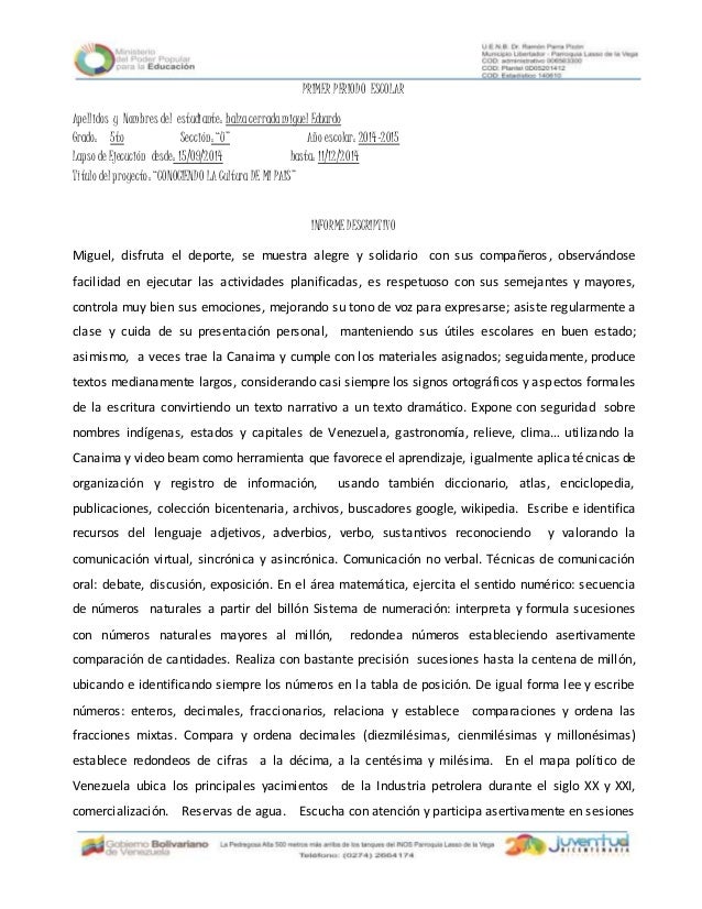 PRIMER PERIODO ESCOLARApellidos y Nombres del estudiante PRIMER PERIODO ESCOLARApellidos y Nombres del estudiante