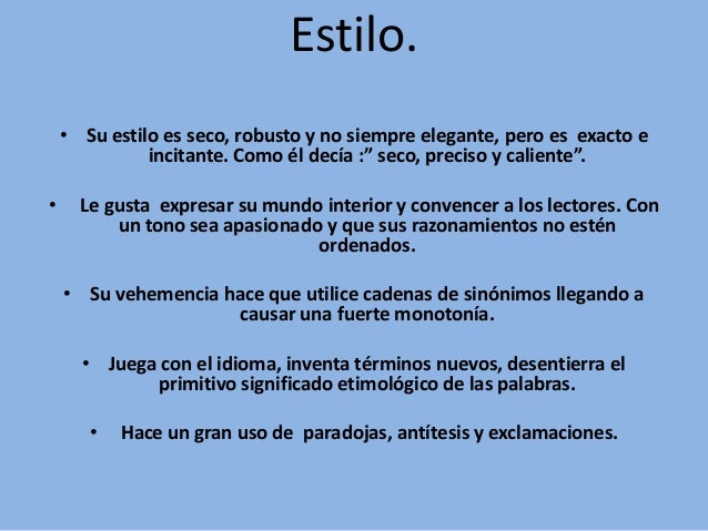Miguel de Unamuno estilo Miguel de Unamuno estilo