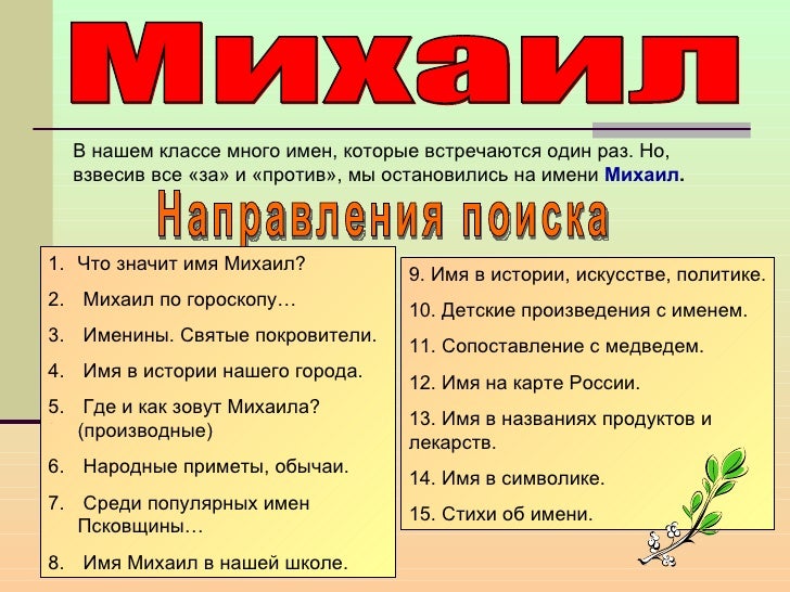 Значение имени Михаил Значение имени Михаил