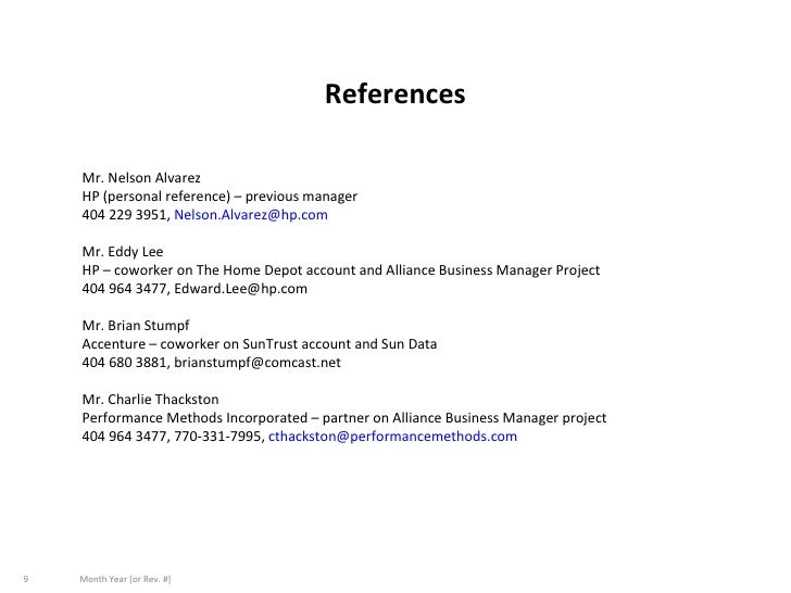 putting references on a resume example packageterminated cf