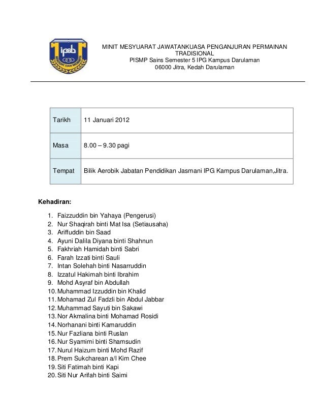 contoh agenda meeting