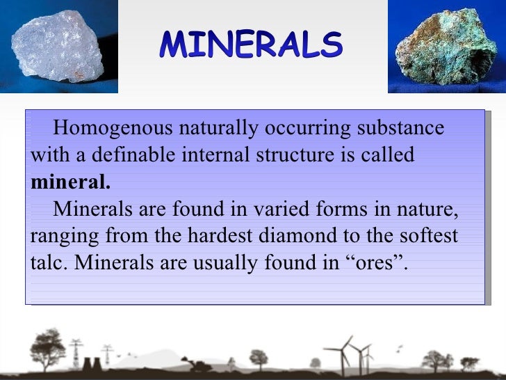 Mineral and energy resources