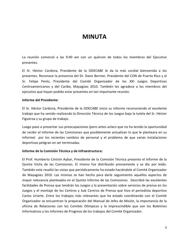 ejemplos de minutas de reuniones