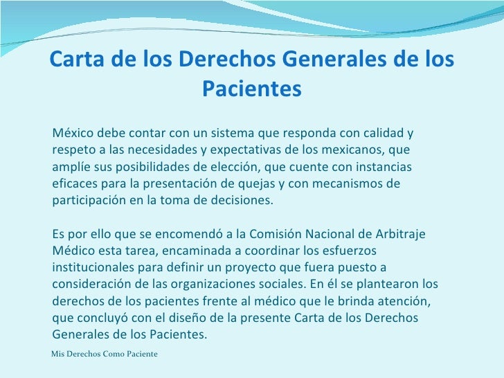 Mis Derechos Como Paciente