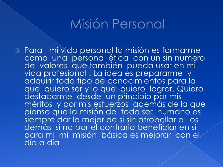 Misión & visión personal a ndrea