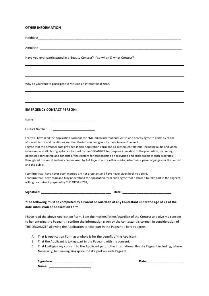 pageant applications template barca fontanacountryinn com pageant application template