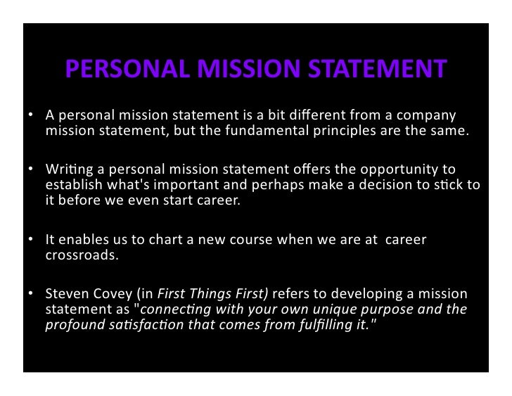 Personal mission statement examples for managers