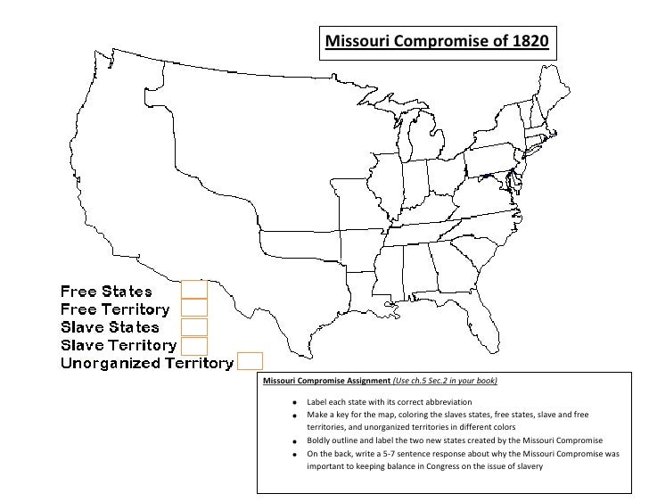 34 Missouri Compromise Map Activity Maps Database Source 34 Missouri Compromise Map Activity Maps Database Source