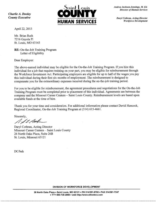 material certification letter missouri ojt certification letter may 2013 updated material certification letter missouri ojt certification letter may 2013 updated
