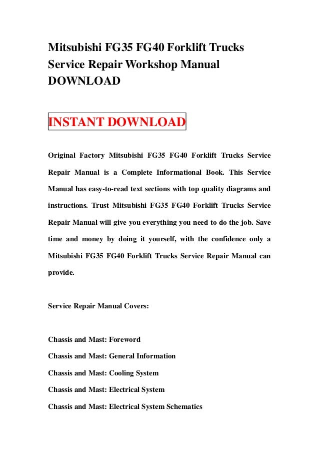 Mitsubishi L300 Workshop Manual Free Download