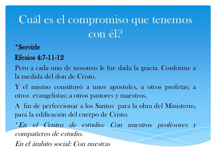 Mi vida y mi compromiso con dios