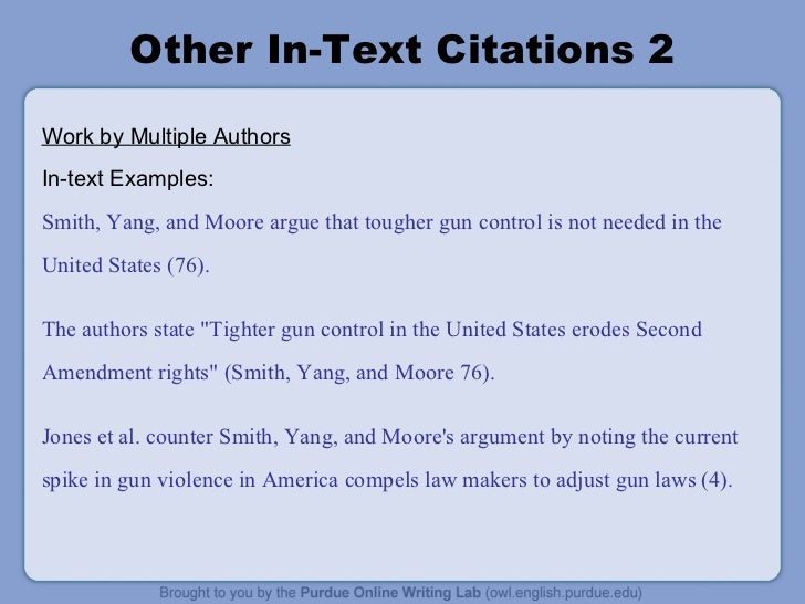 Examples of essays with in text citations