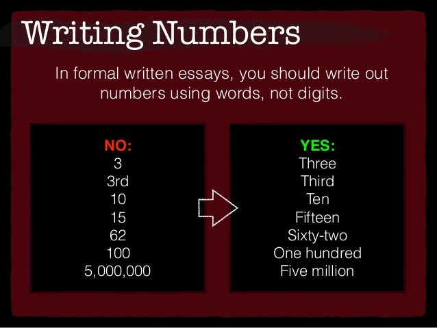 Writing numbers essay mla