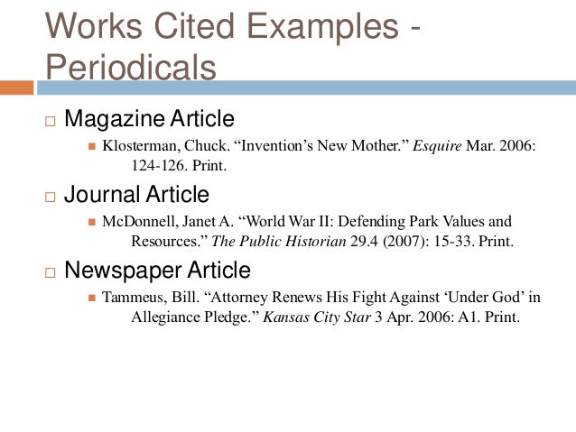 How to write a works cited