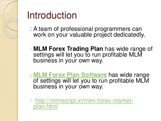 forex broker marketing plan