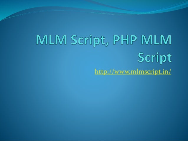 MLM Script, PHP MLM script, Readymade MLM script