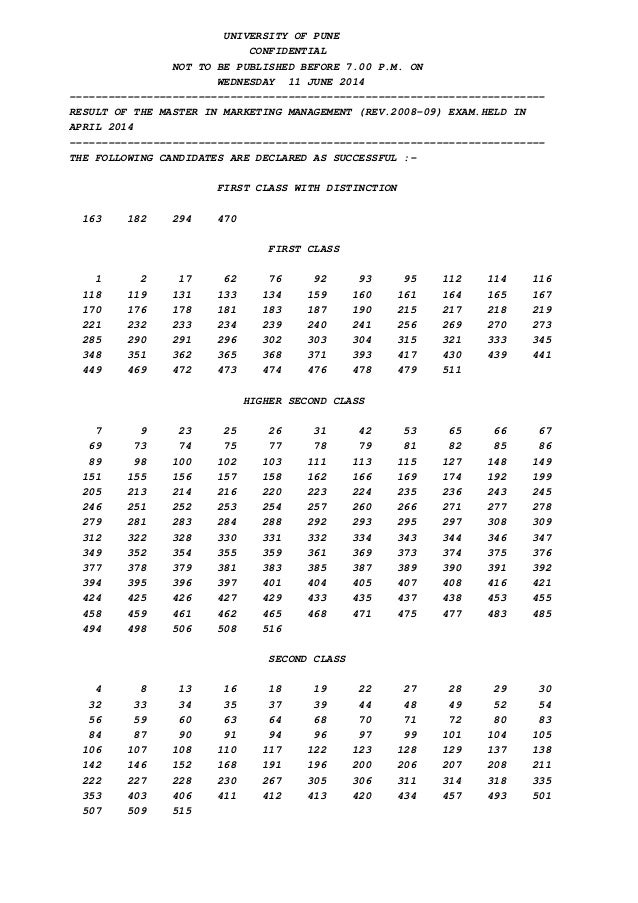 MASTER IN MARKETING MANAGEMENT (REV.2008-09) University Of Pune Resâ¦