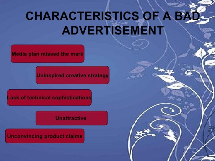 good advertisement versus bad advertisement