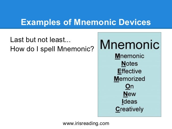 examples of mnemonic devices