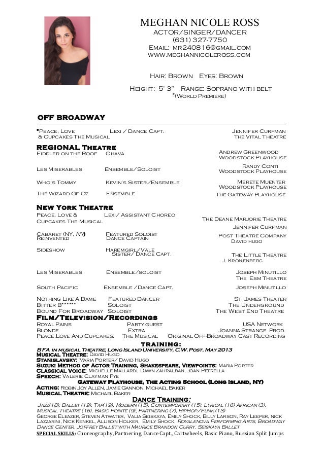 singer resume sample