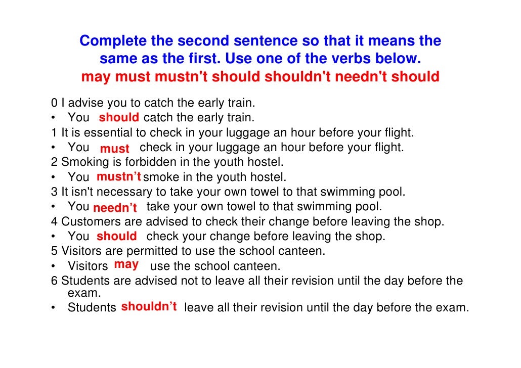 Modal Verbs May, Must