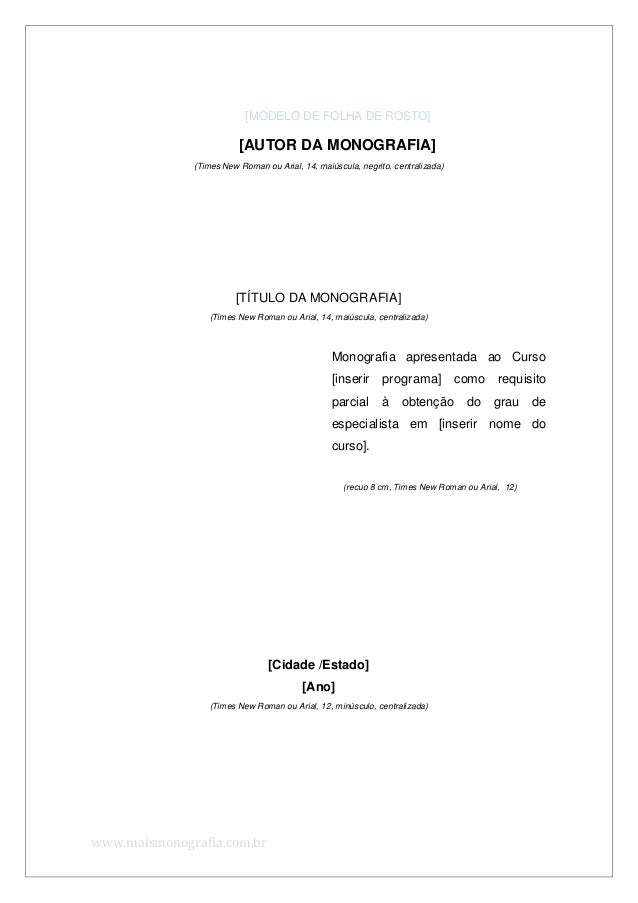 Exemplo monografia abnt