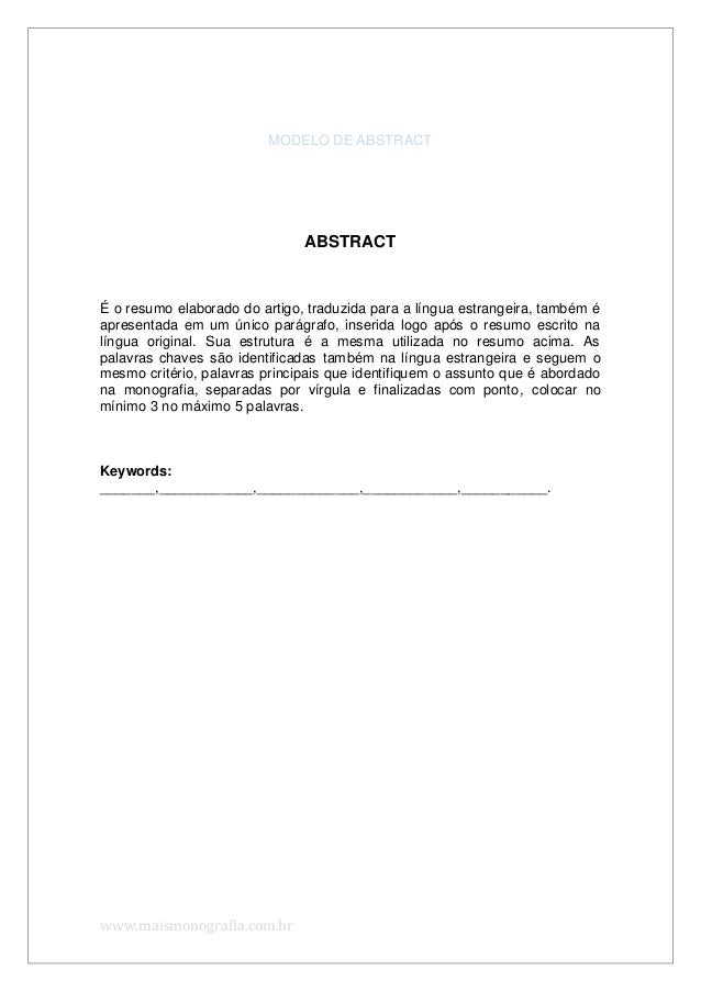 Exemplo monografia abnt