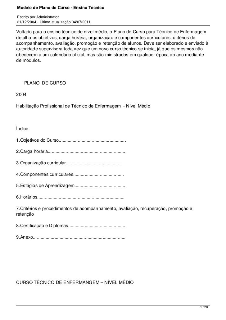 Modelo de plano de ensino Modelo de plano de ensino