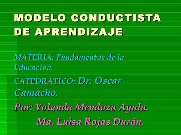 Modelo conductista del aprendizaje (2)