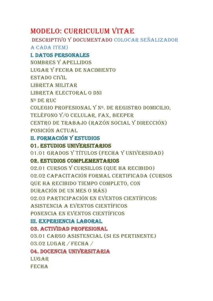 Modelo Curiculum Vitae 01 - Modelo De Curriculum Vitae Descriptivo Modelo De modelo curiculum vitae 01 modelo de curriculum vitae descriptivo modelo de