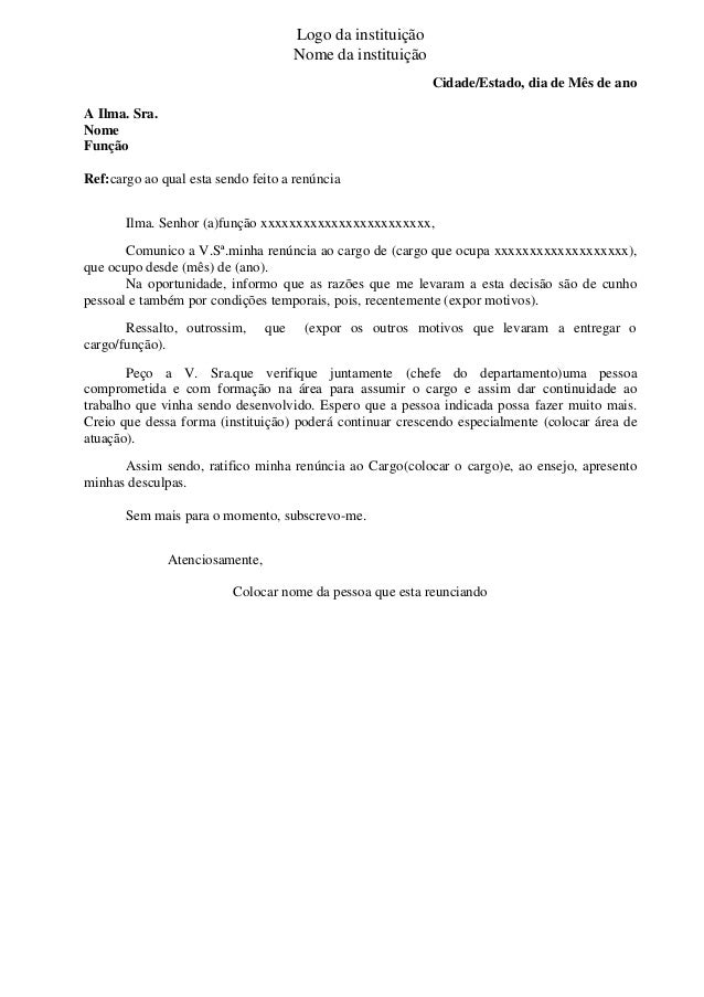 modelo de cartas