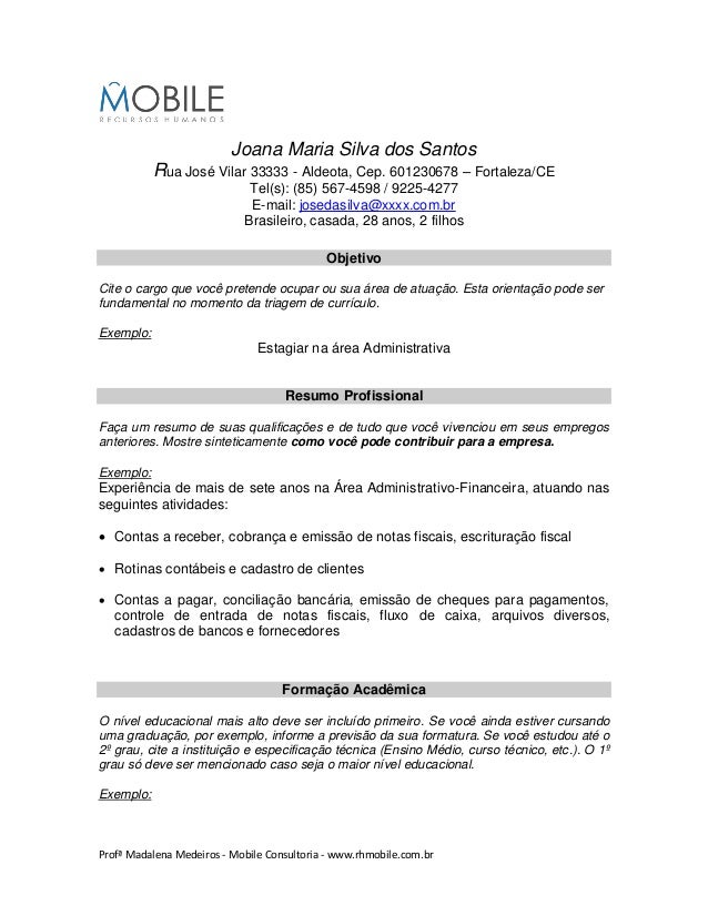 modelos de currículo