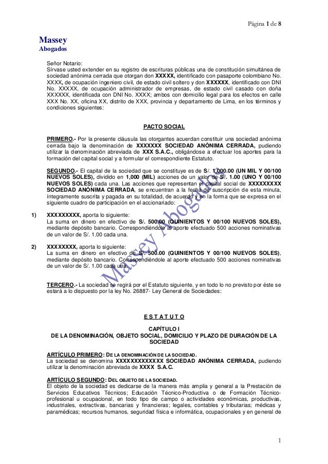 EJEMPLOS SOCIEDAD ANONIMA ejemplos sociedad anonima: