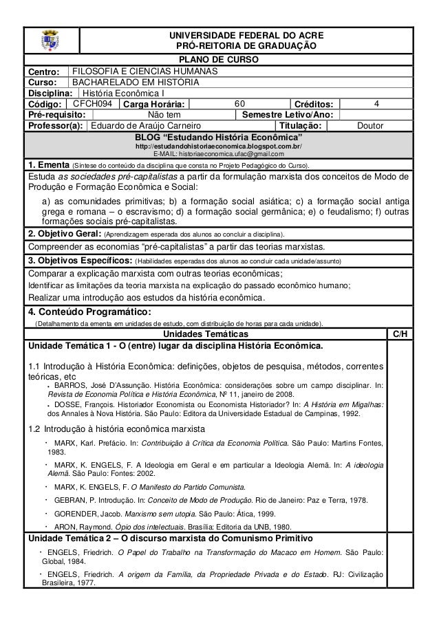 Plano de curso
