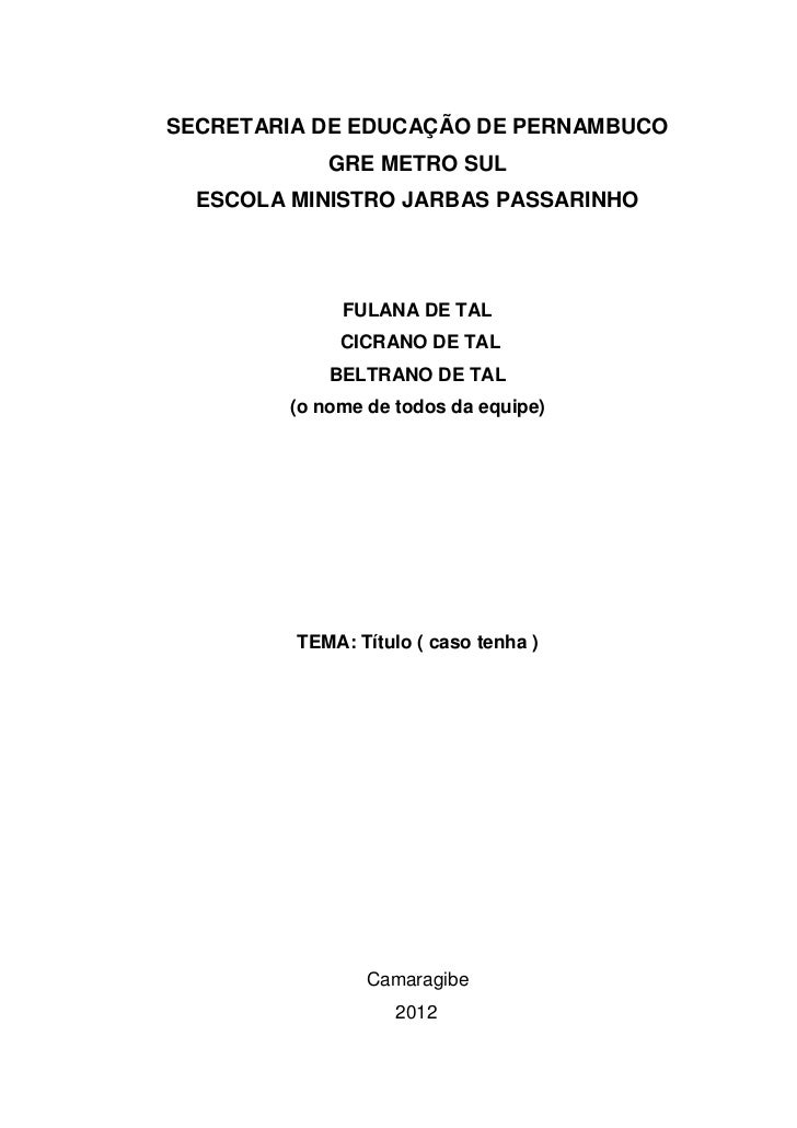 Modelo de relatorio de palestra