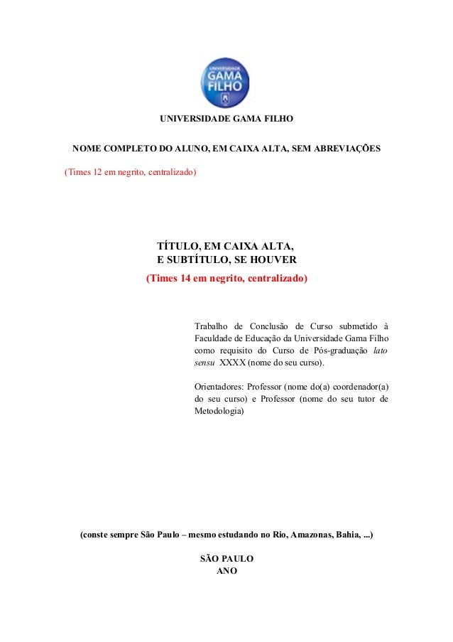 Exemplo monografia abnt