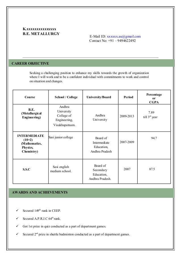 resume modle