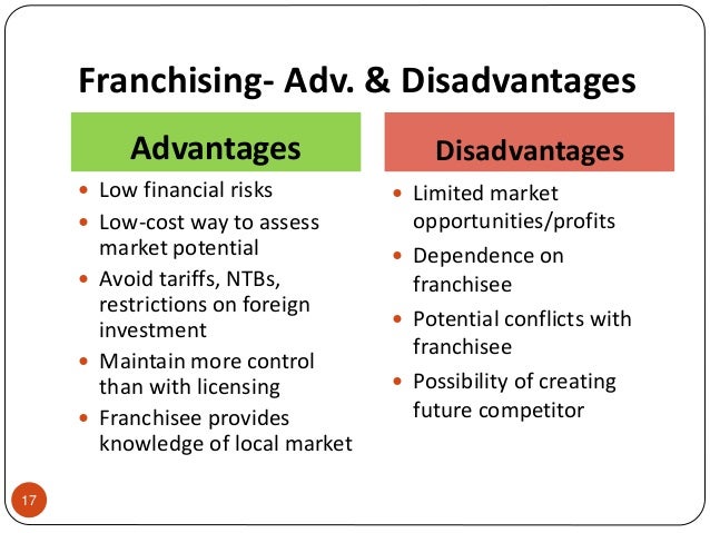 advantages and disadvantages of subway franchising in china advantages and disadvantages of subway franchising in china