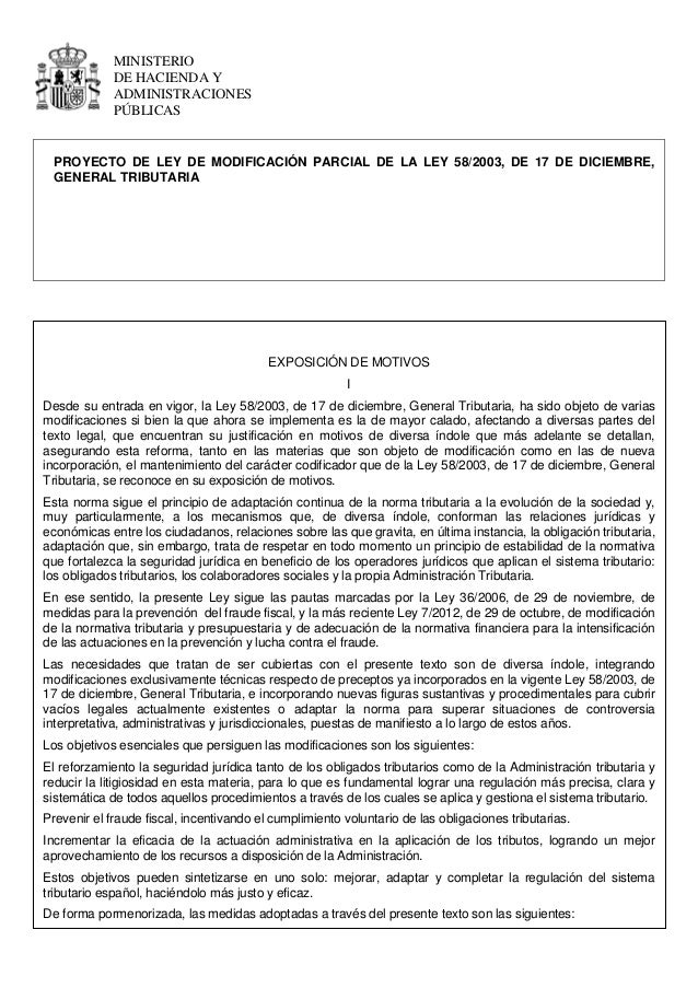LA LEY 58 2003 DE 17 la ley 58 2003 de 17: