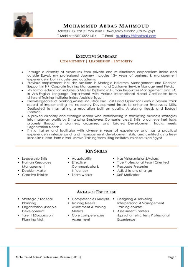 format of resume for cabin crew