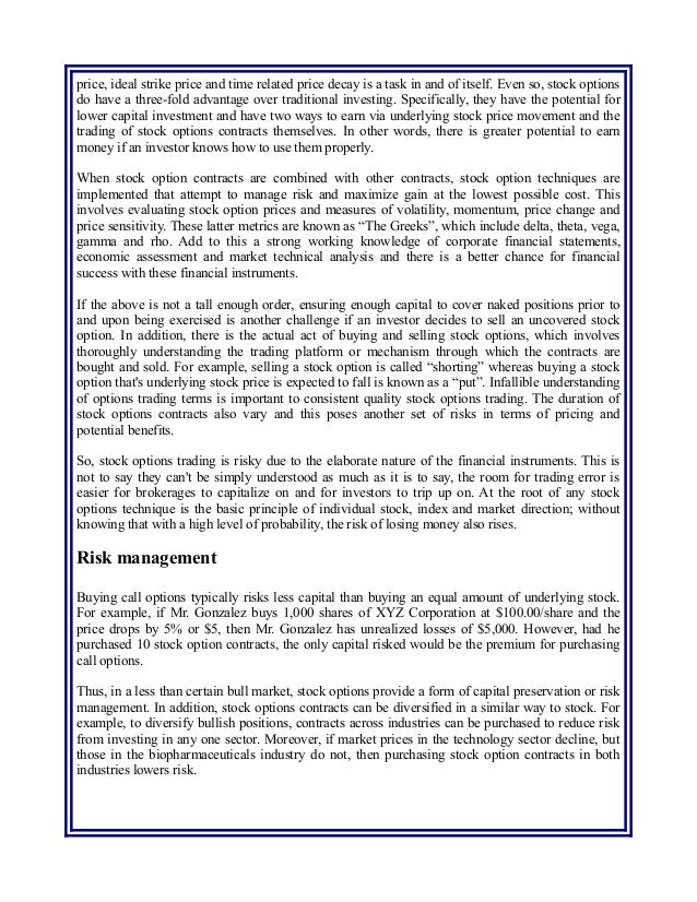 Issuance of stock options
