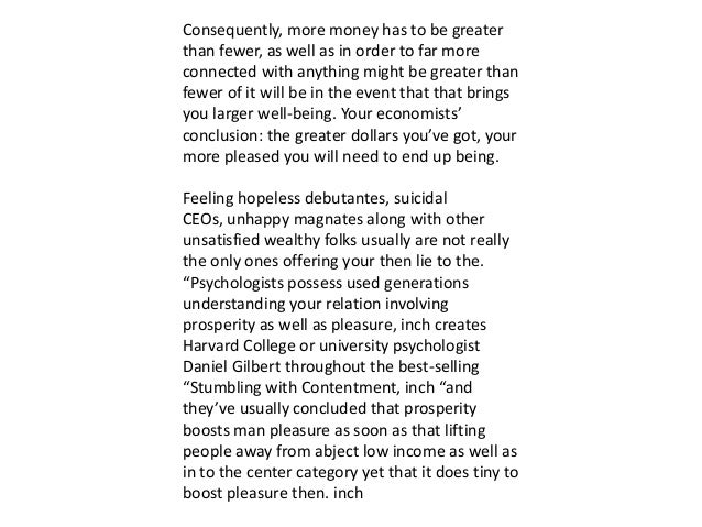 money can t buy happiness essay