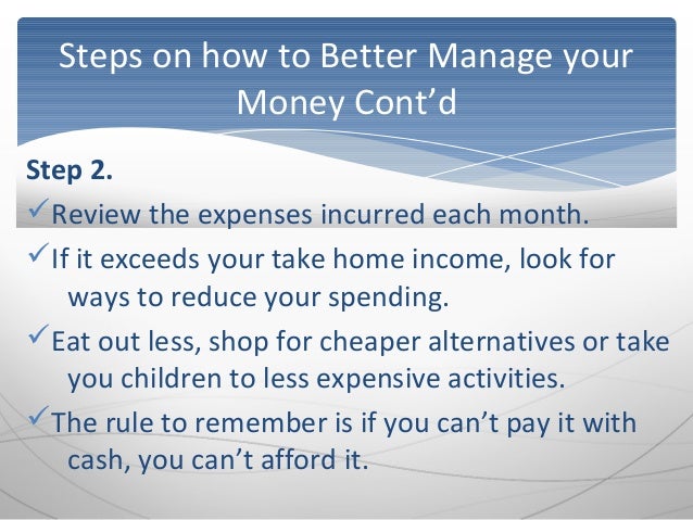 how to handle your money