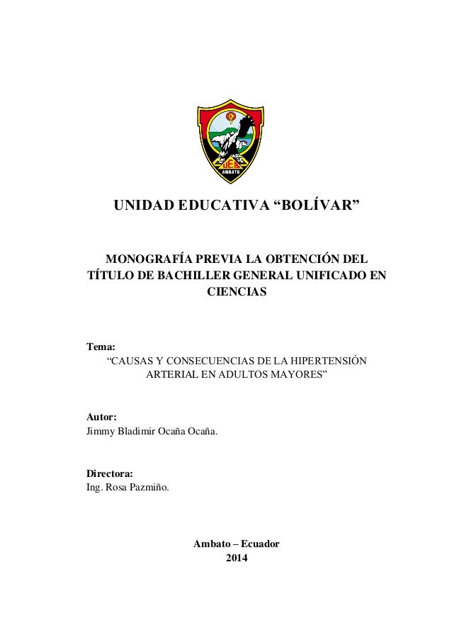 HIPERTENSION ARTERIAL MONOGRAFIA hipertension arterial monografia: