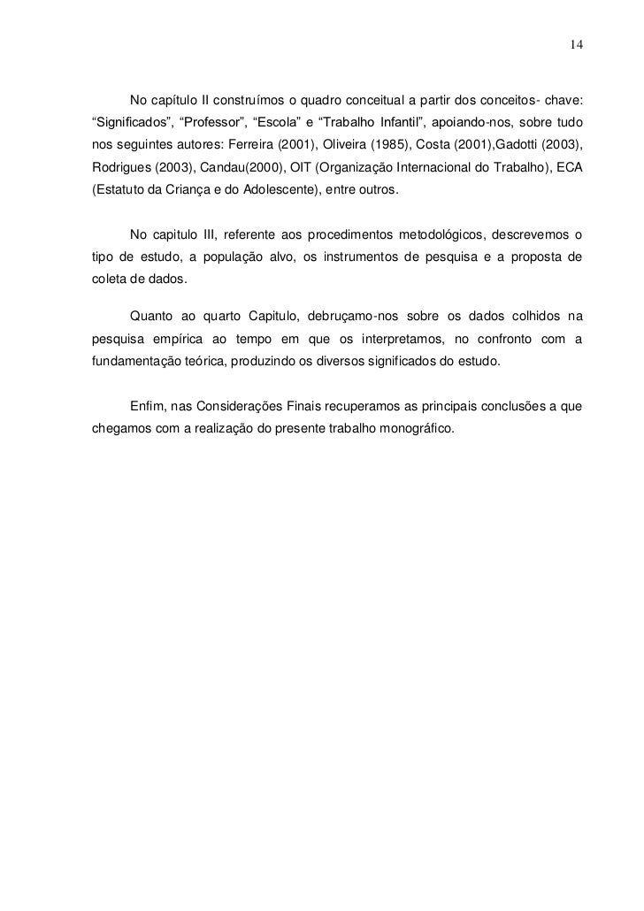 Monografia trabalho infantil