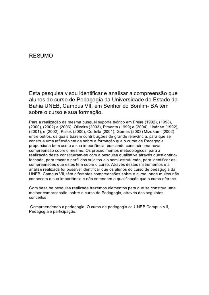 Mensagem para monografia