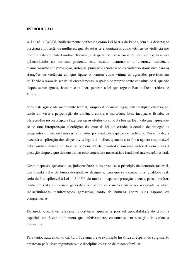 Lei maria da penha monografia