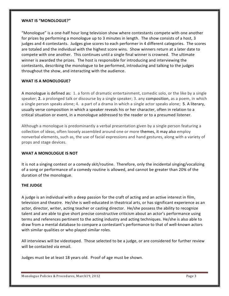 Dating monologue