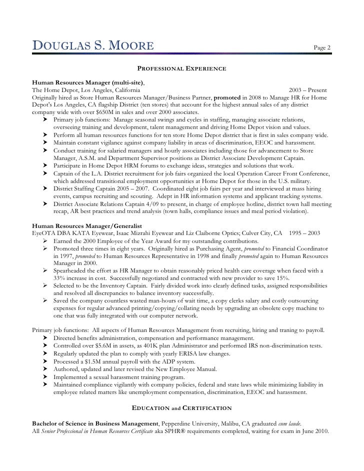 managing partner resume