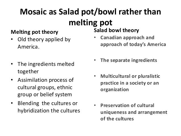 america melting pot or salad bowl Free essay: america: melting pot vs salad bowl multiculturalism is also known as ethnic diversity relating to communities containing multiple cultures the. america melting pot or salad bowl Free essay: america: melting pot vs salad bowl multiculturalism is also known as ethnic diversity relating to communities containing multiple cultures the.